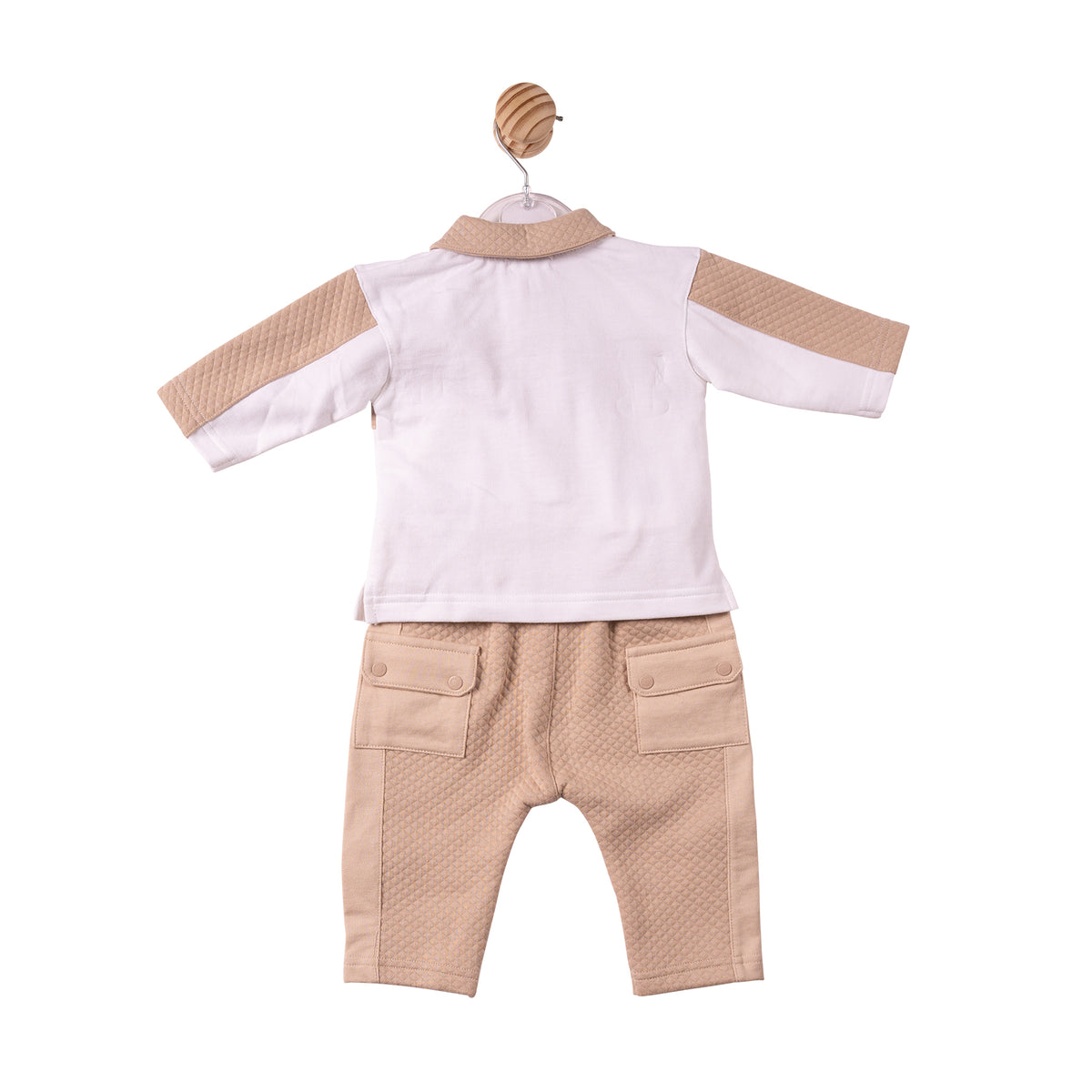 Beige Square Jacquard Polo & Trouser - MB7388