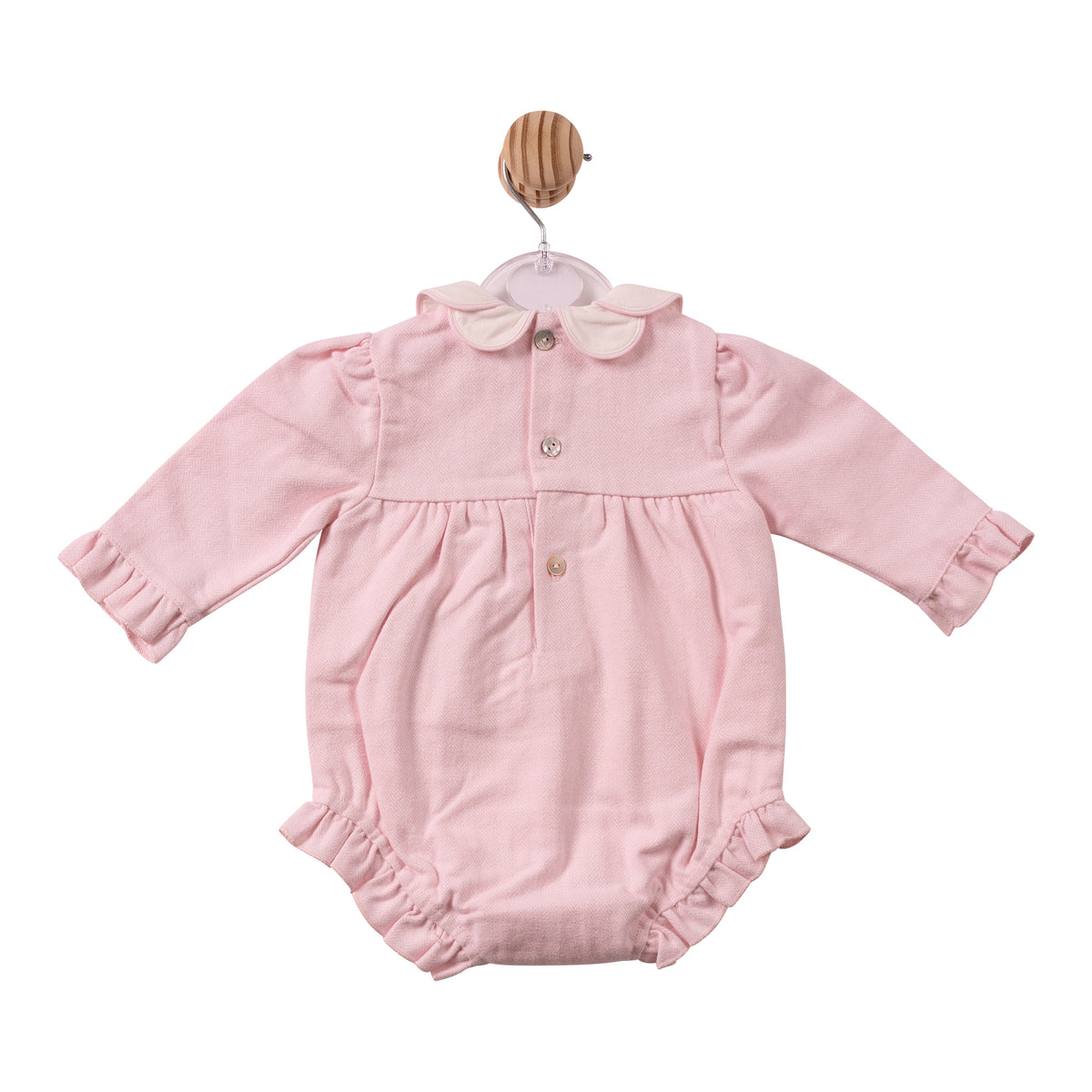 Pink Herringbone Romper - MB7445