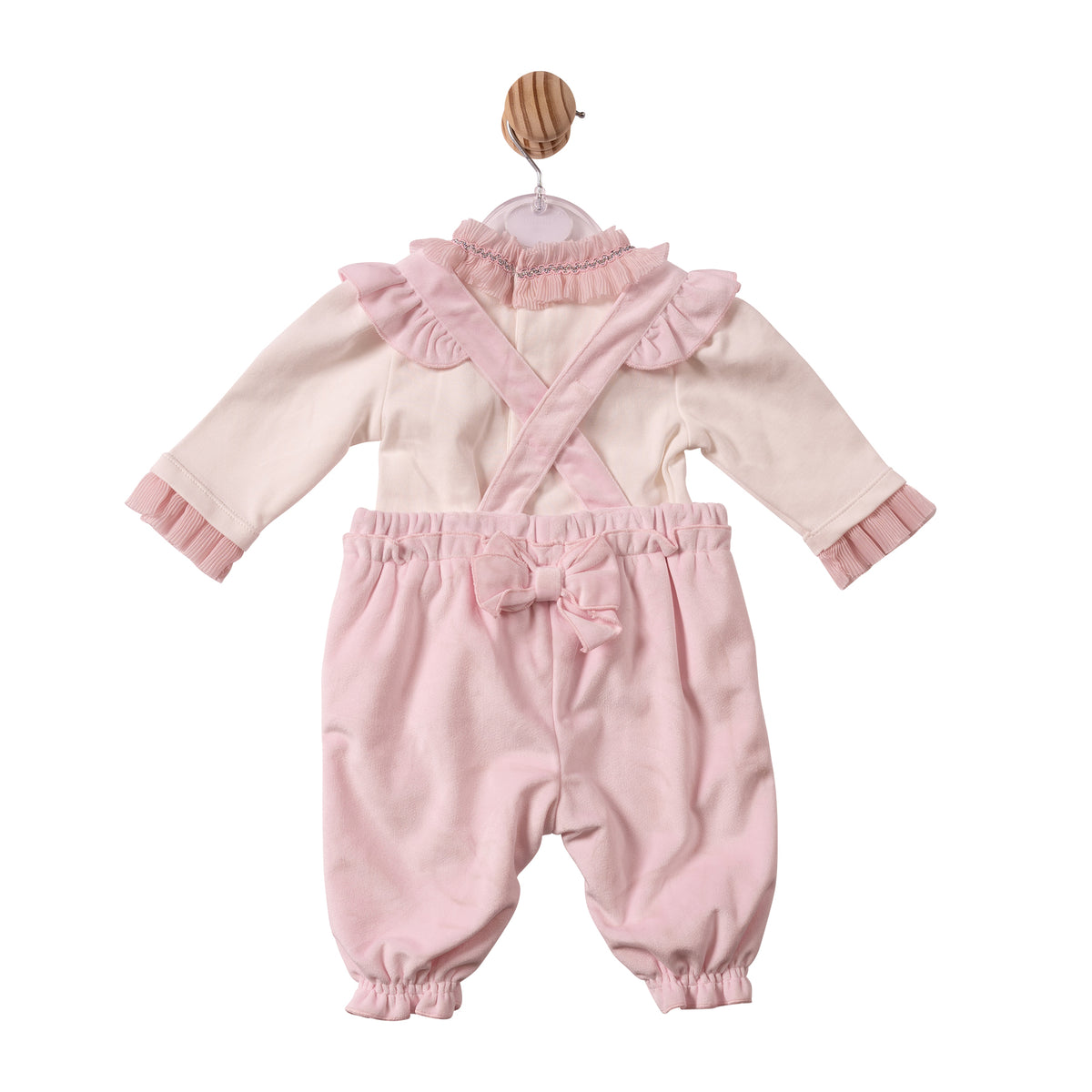 Pink Chiffon Pleated Top & Dungaree - MB7482