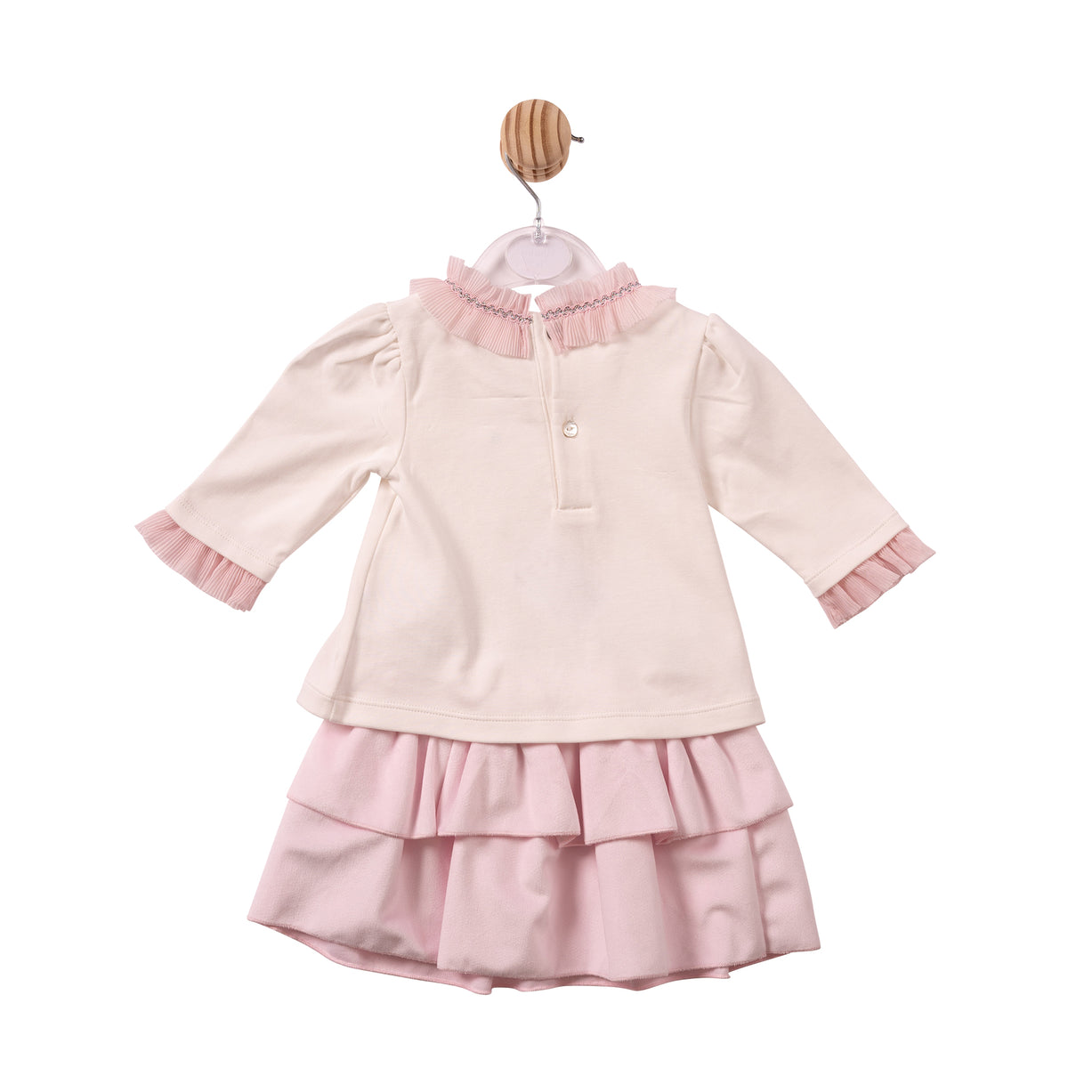 Ivory/Pink Chiffon Pleated Top & Skirt - MB7484