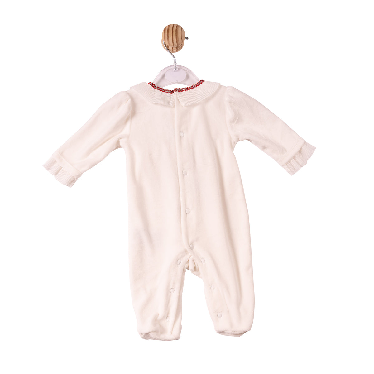Ivory and Red Chiffon Pleated Babygrow - MB7487