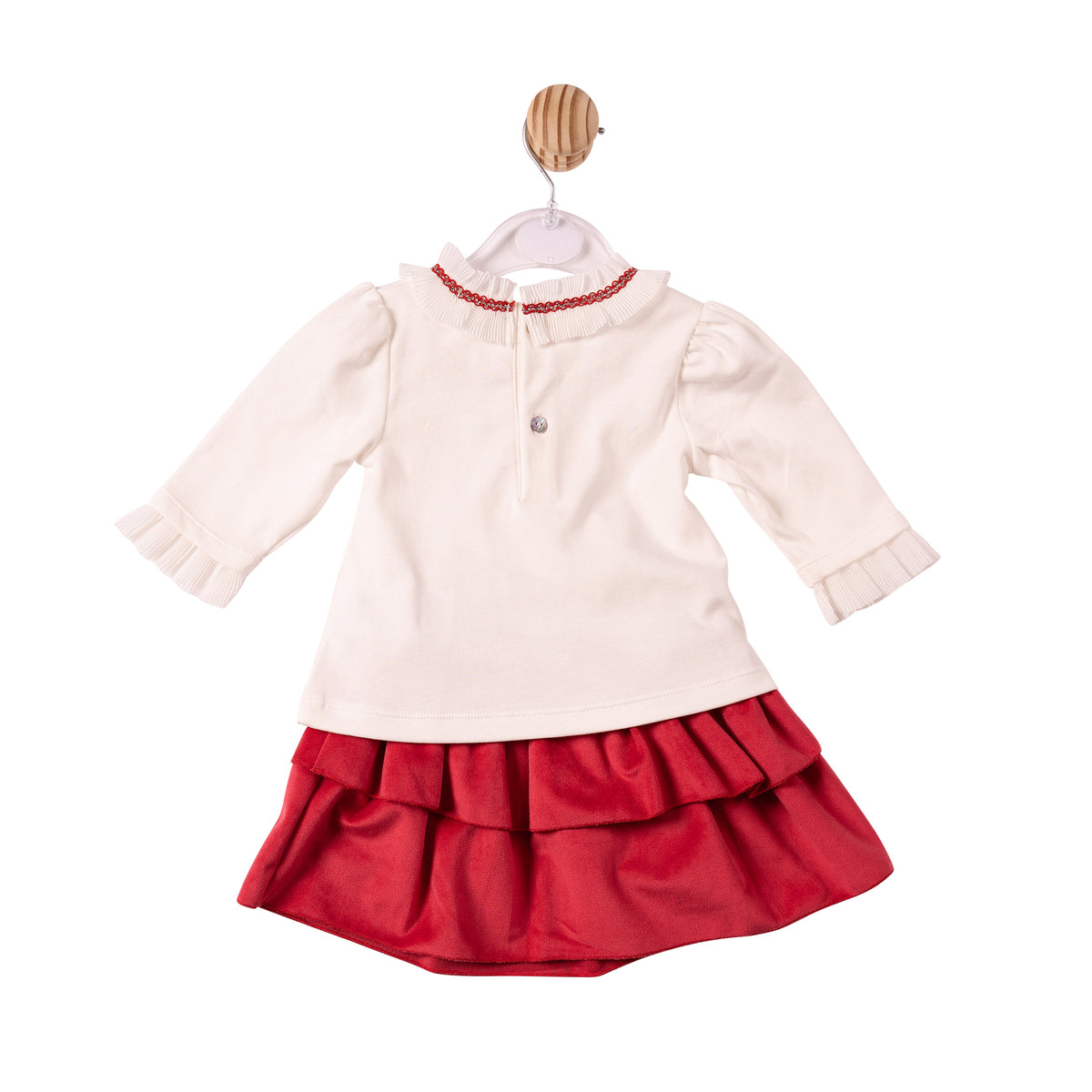 Red Chiffon Pleated Top & Skirt - MB7491