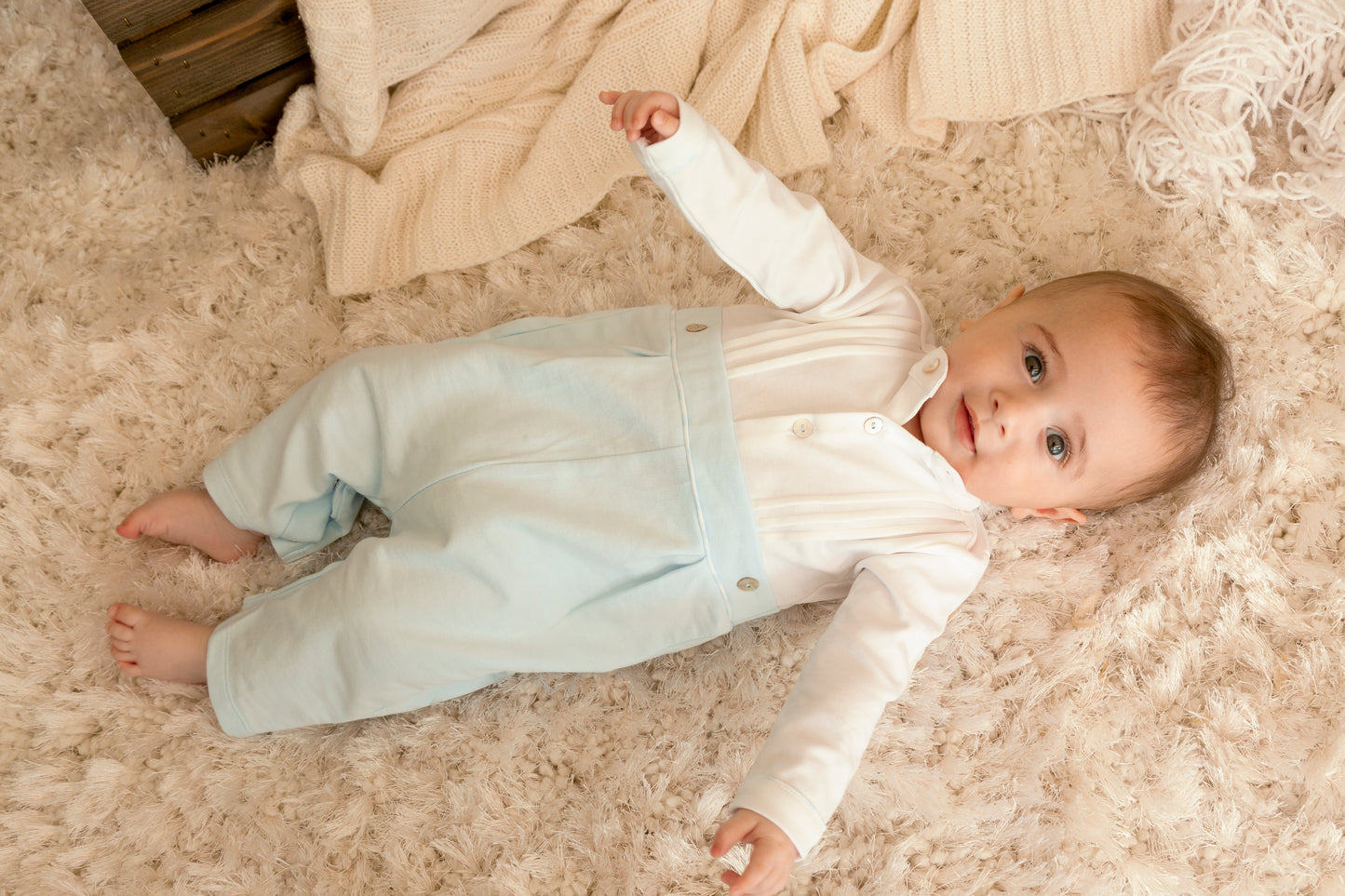 Blue and White Romper