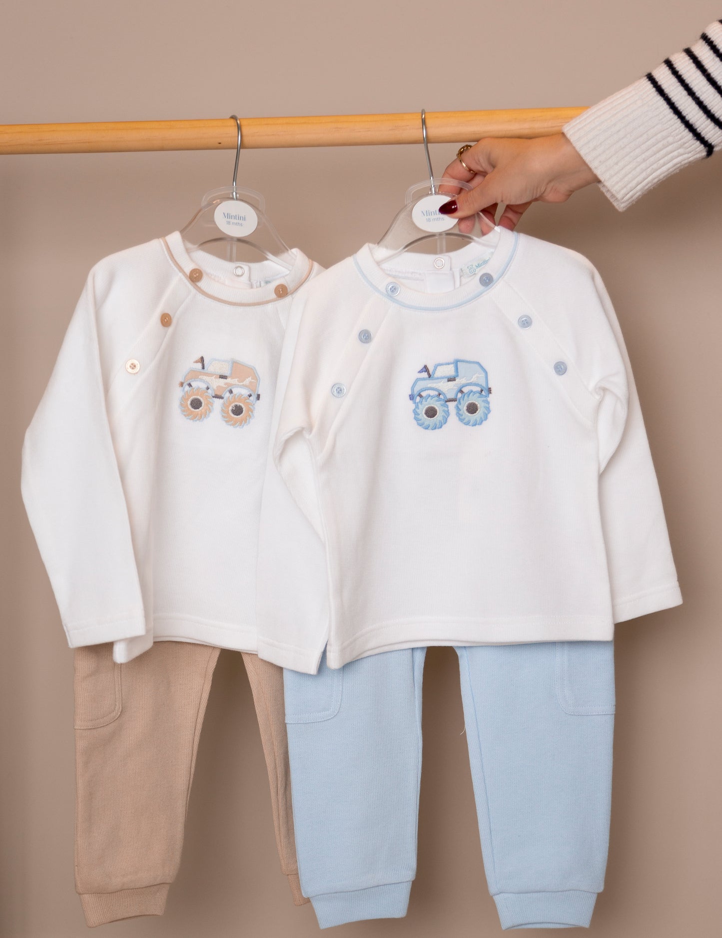 Beige Knit Monster Truck Tracksuit