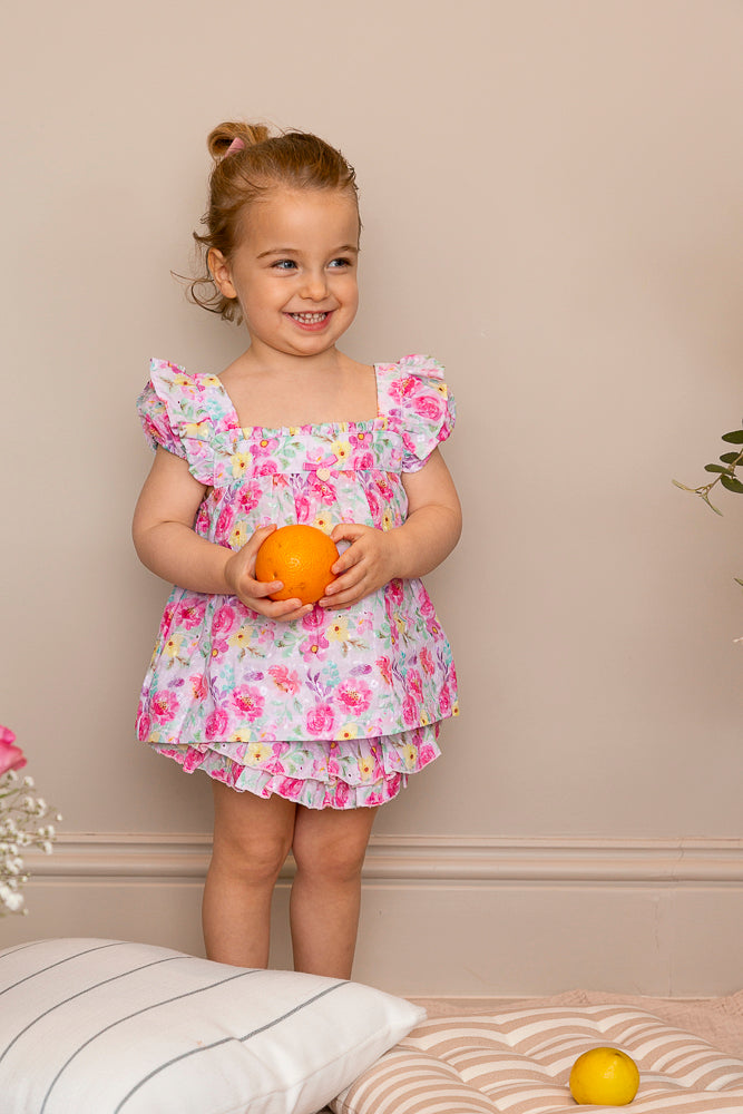 Bright Floral Top and Jam Pant Set