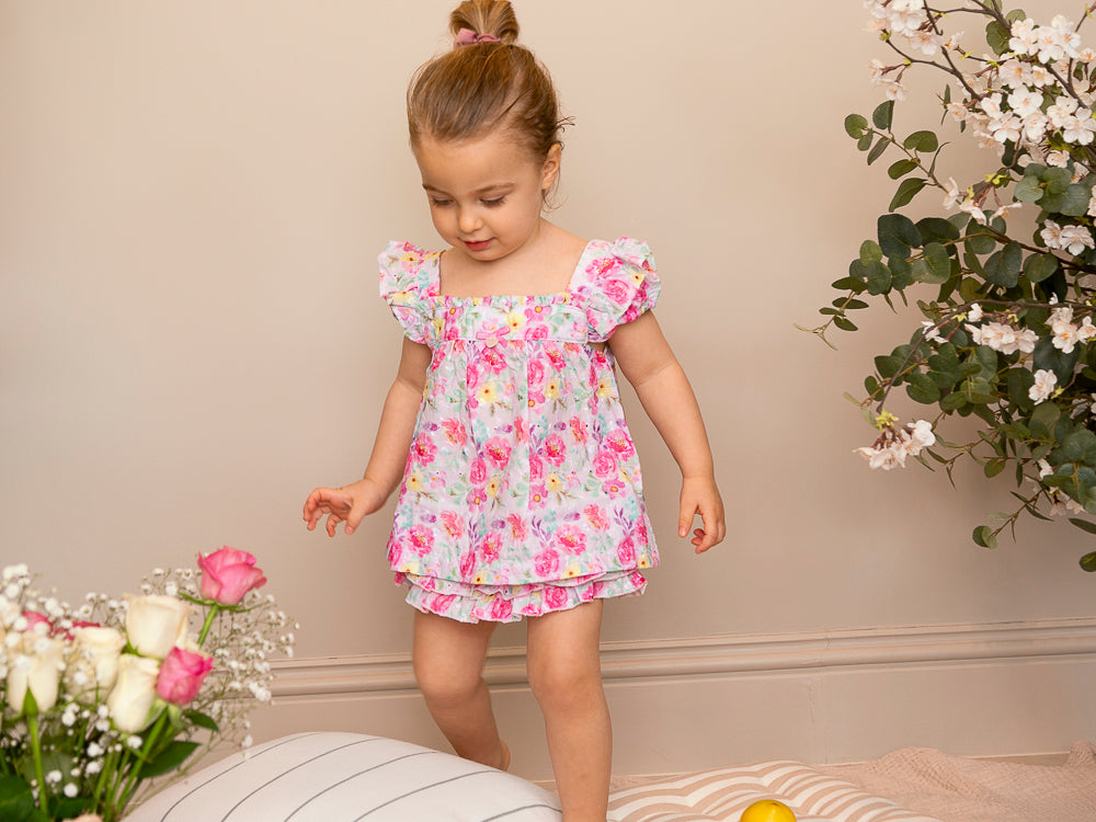 Bright Floral Top and Jam Pant Set