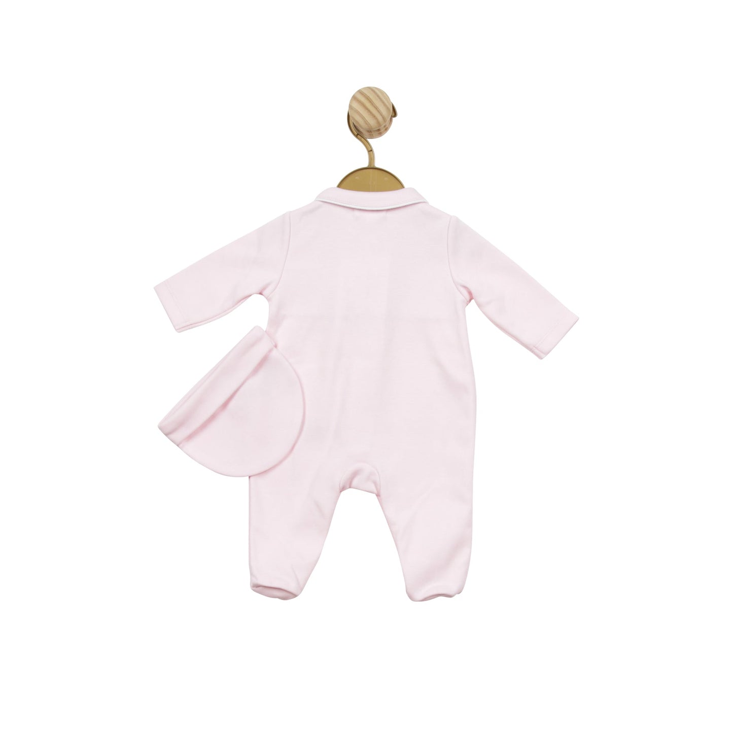Pink Smocked Tiny Babygrow with Hat