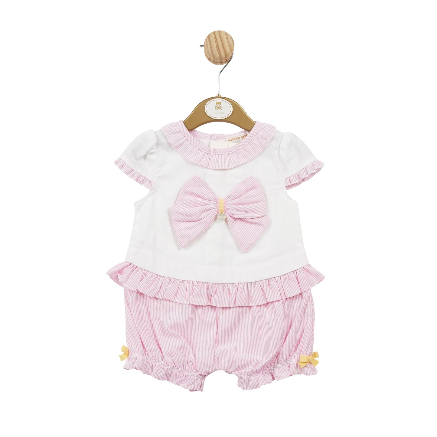 White and Pink Stripe Romper