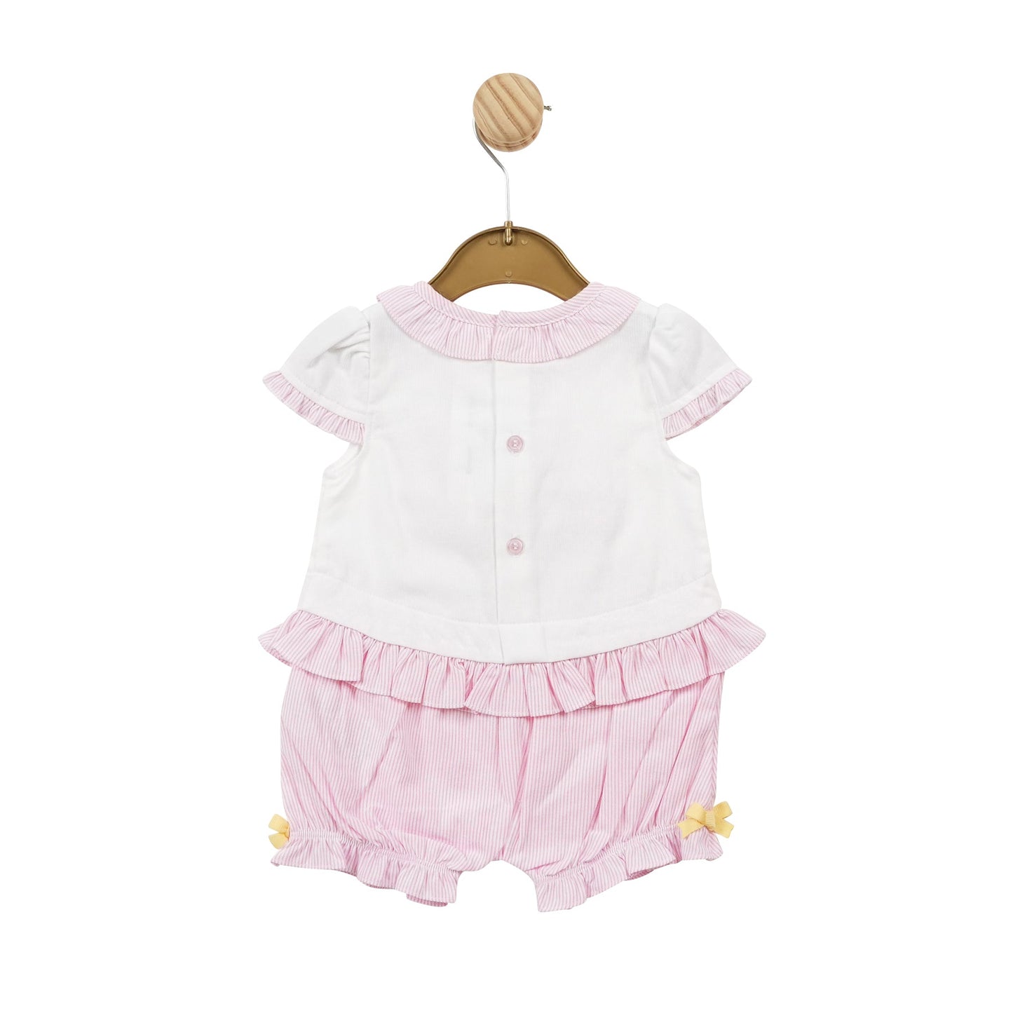 White and Pink Stripe Romper