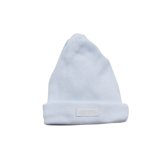 Blue Ribbed Baby Hat