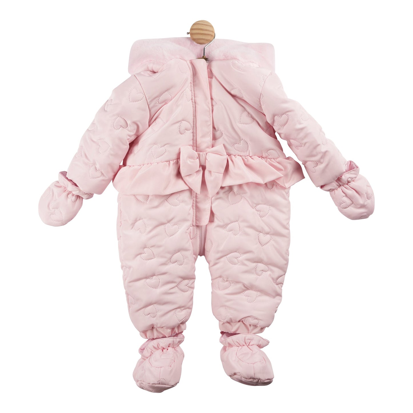 Wadded Pink Heart Snowsuit