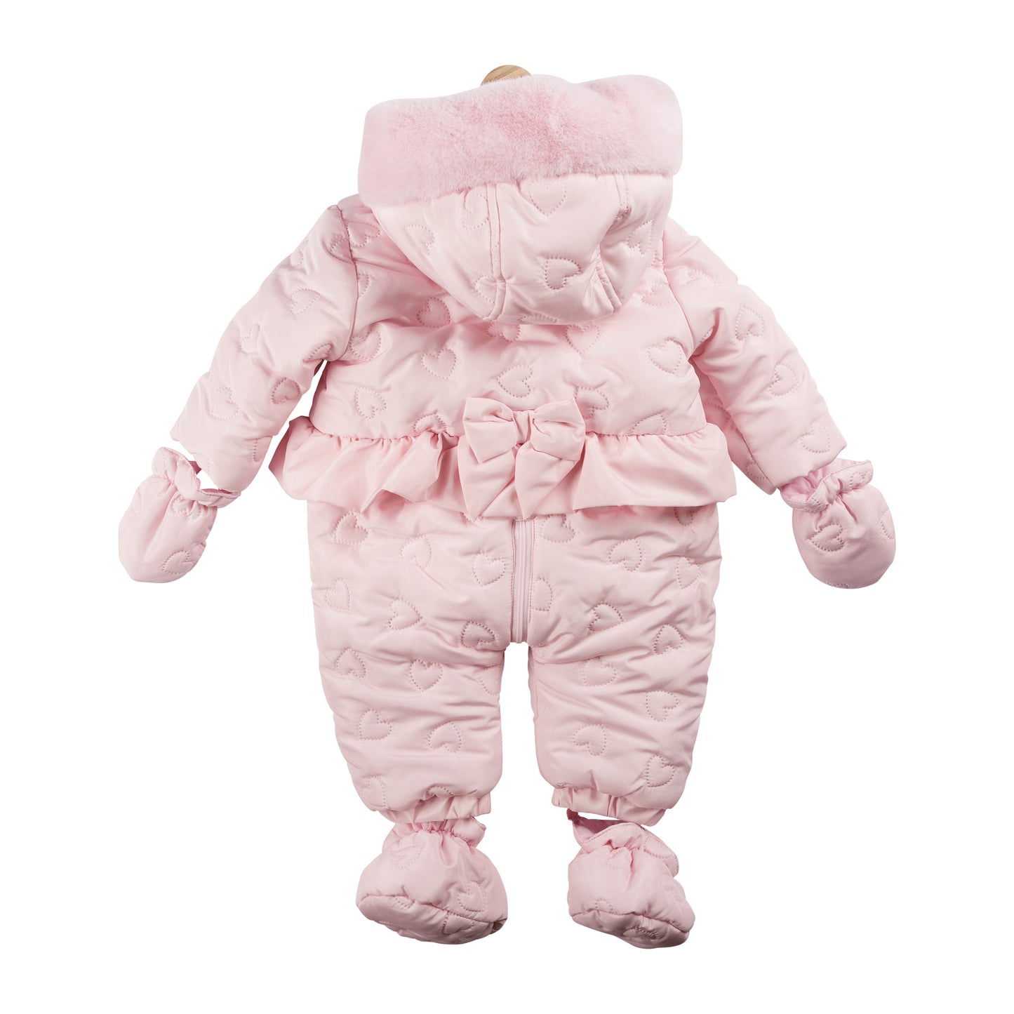 Wadded Pink Heart Snowsuit