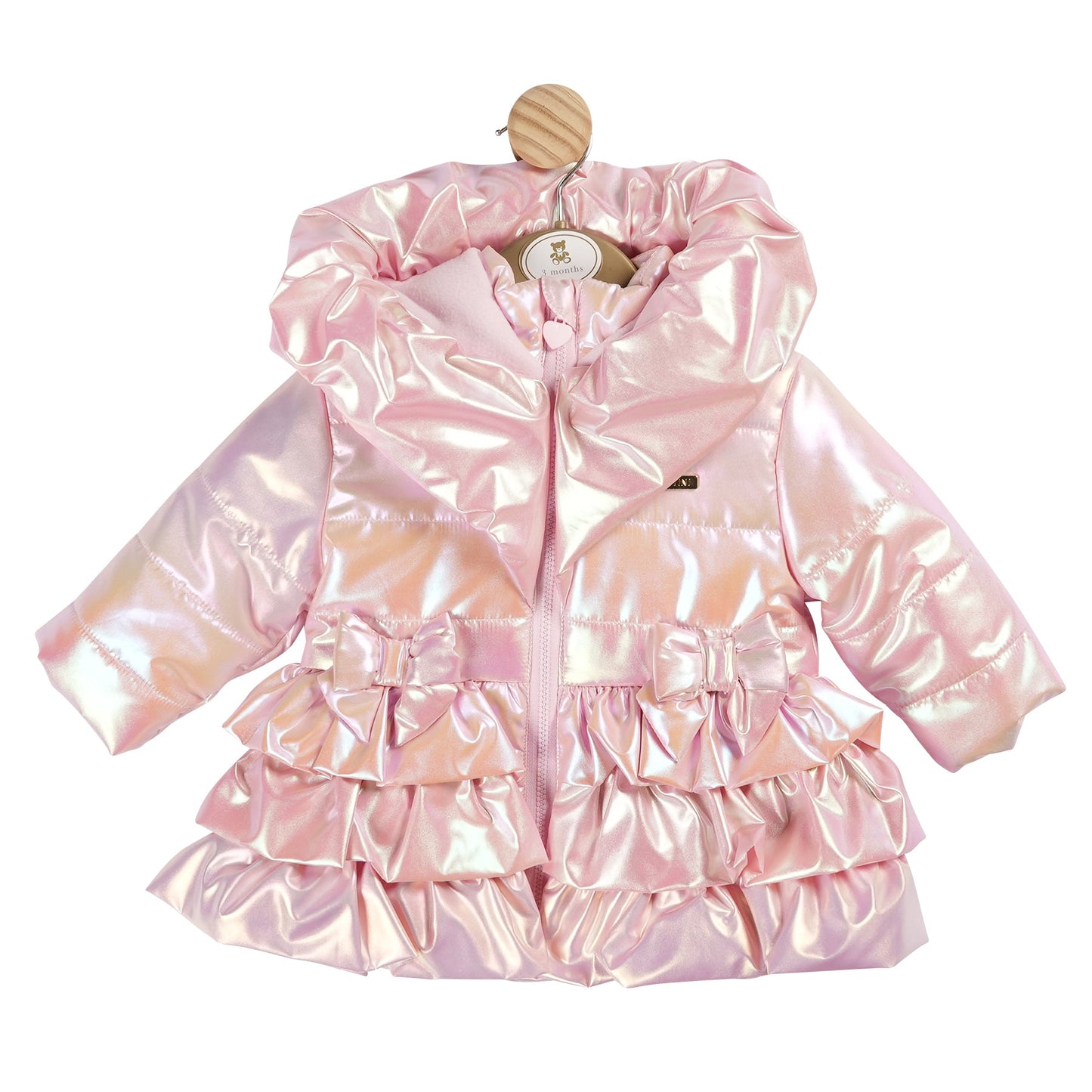 Irredescent Shawl Collar Pink Coat