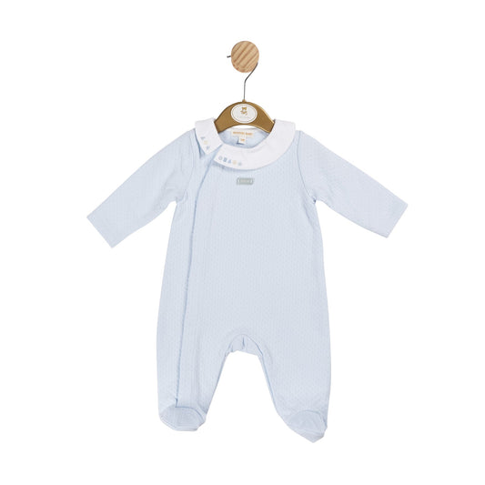 Baby Blue Jersey Jacquard All-In-One