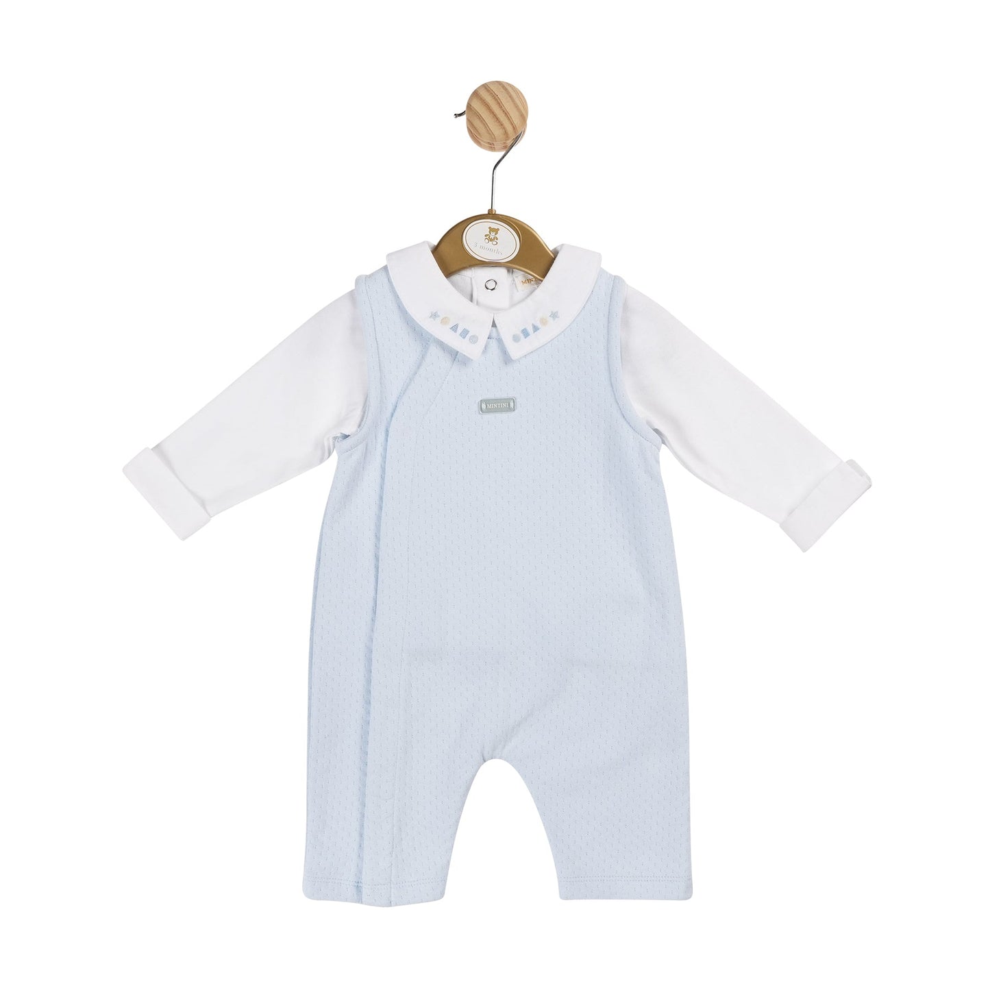 Blue Jersey Jacquard Dungaree