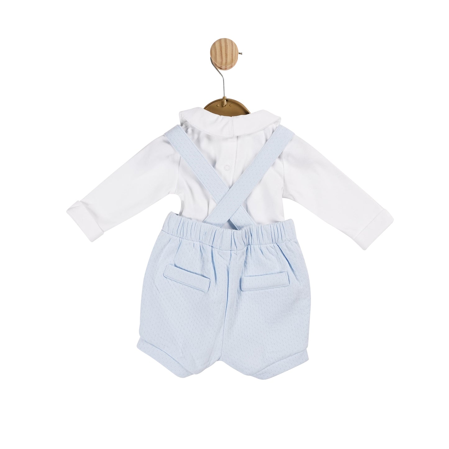 Blue Jersey Jacquard Top & Bloomer Dungaree