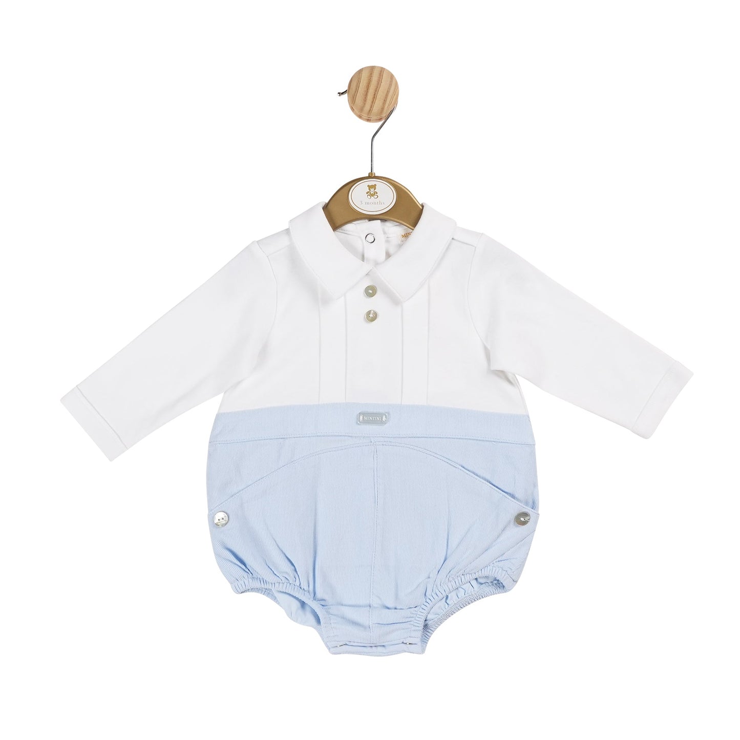 Blue Boys Needlecord Short Romper