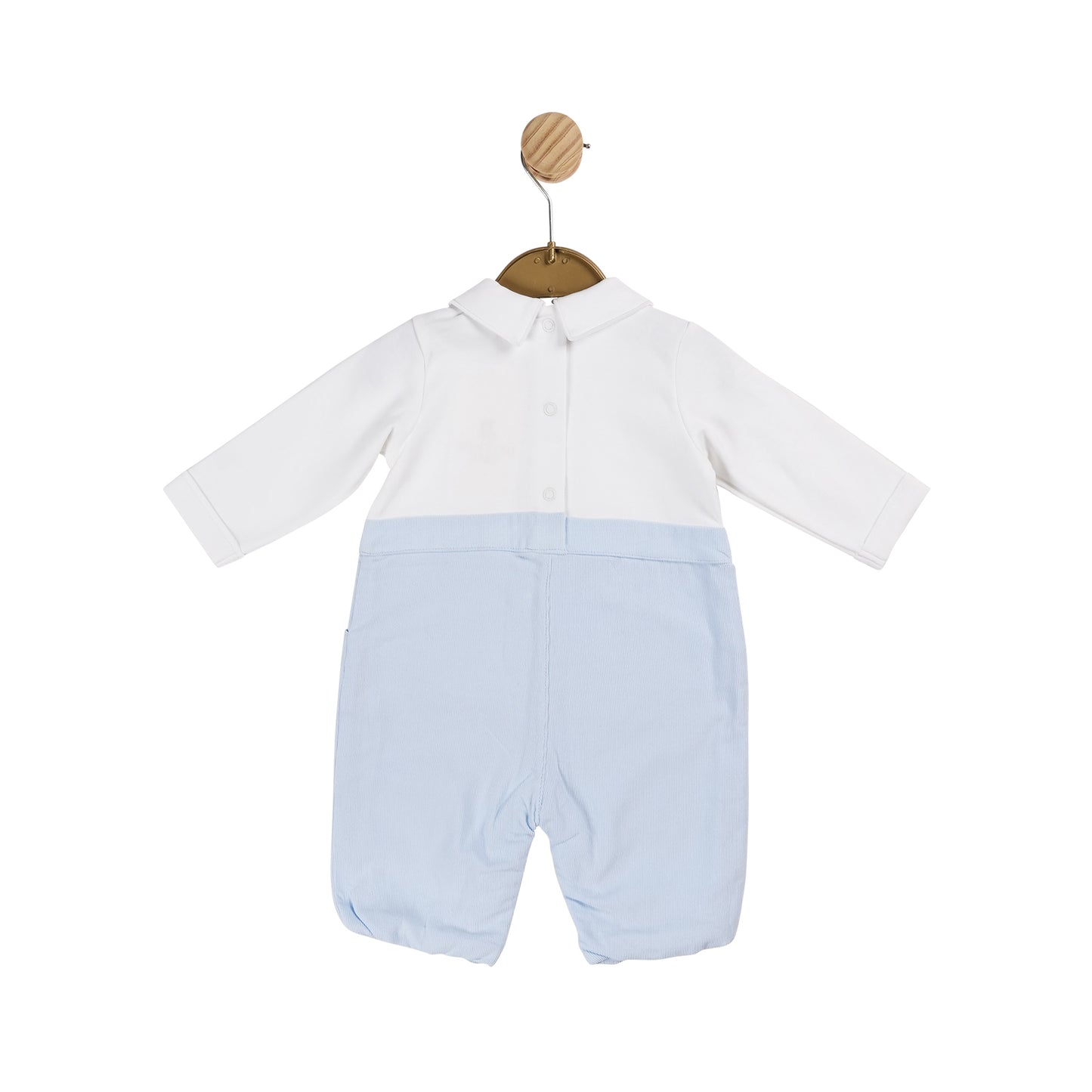 Blue Boys Needlecord Long Romper