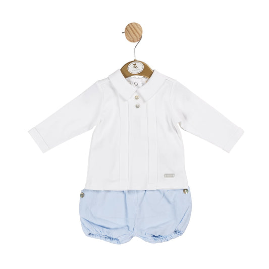 Blue Boys Needlecord Top and Bloomer