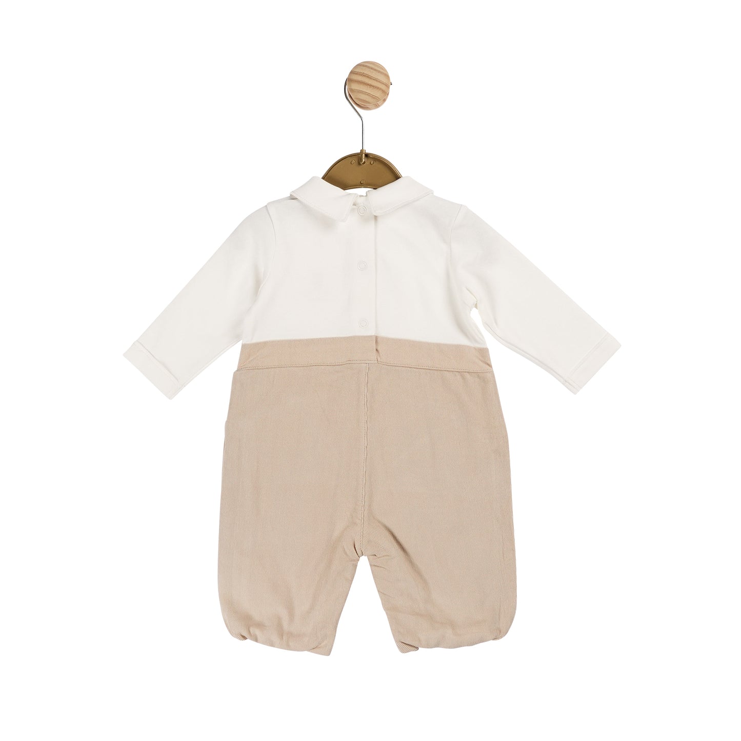 Boys Beige Needlecord Romper