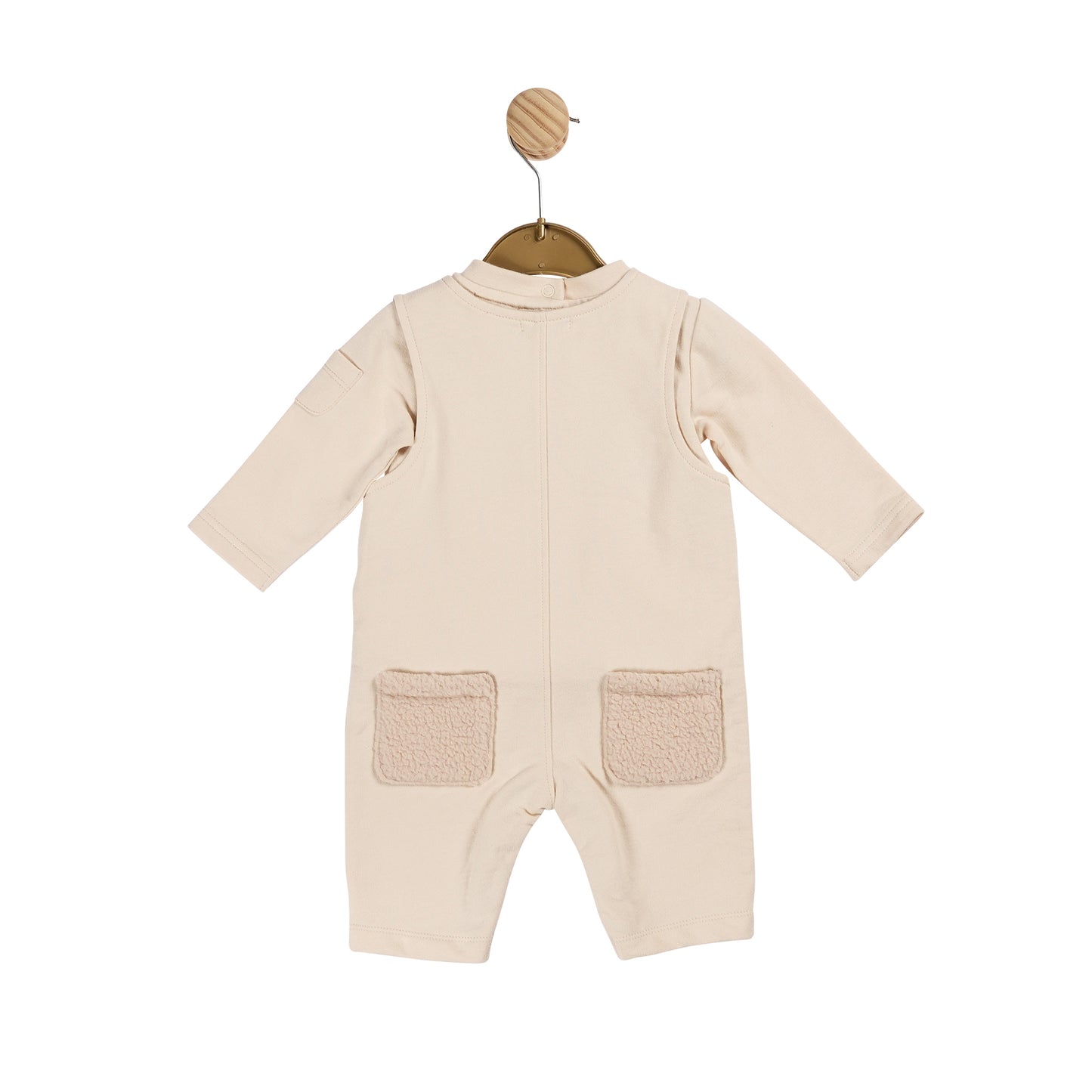 Beige Teddy Fur Top and Dungaree