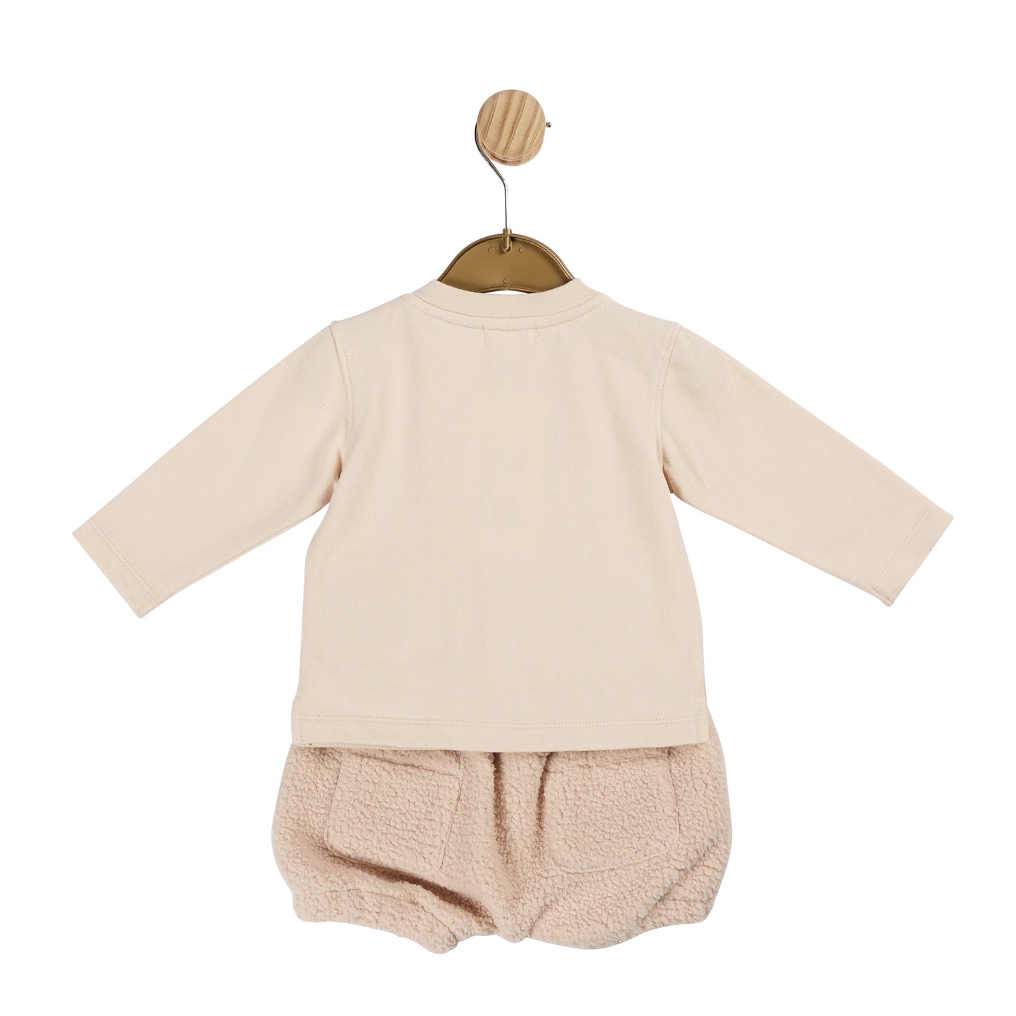 Beige Teddy Fur Top and Bloomer Short