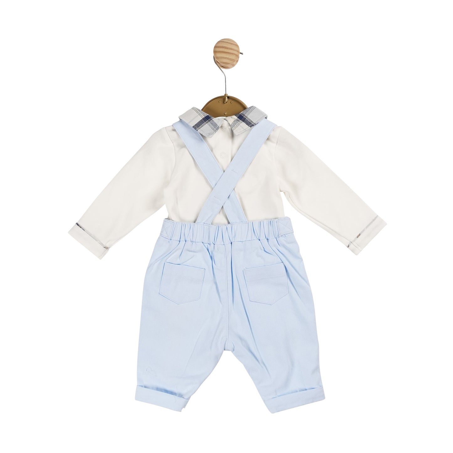 Blue and Ivory Check Top and Dungaree