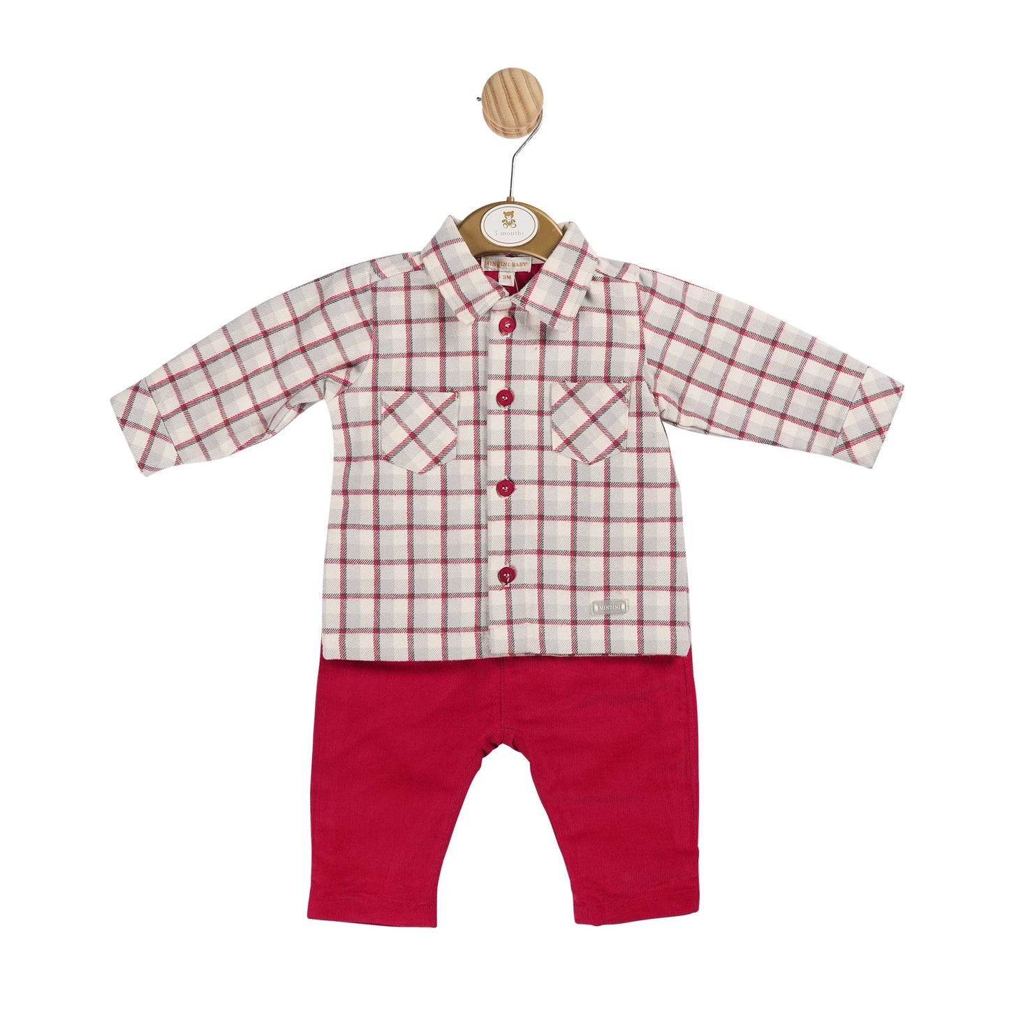 Boys Red and Ivory Shirt and Trouser