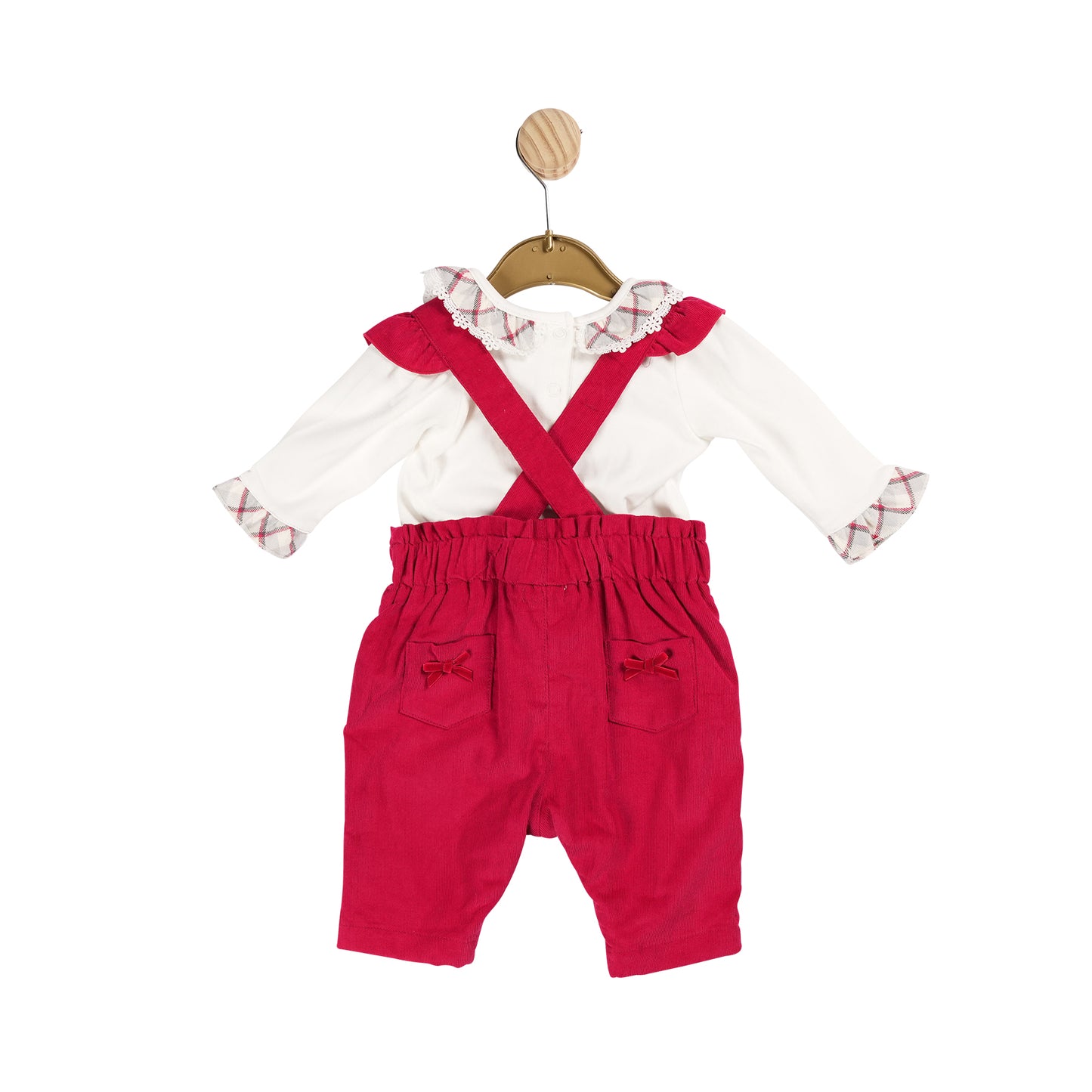 Girls Red and Ivory Top and Dungaree