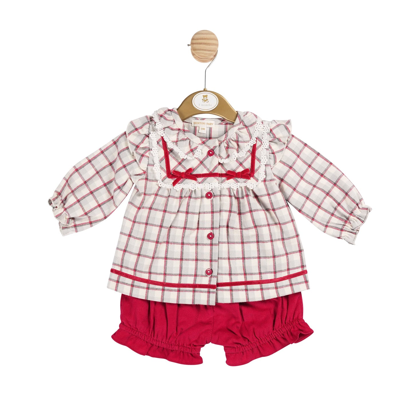 Girls Red and Ivory Top and Bloomer Short