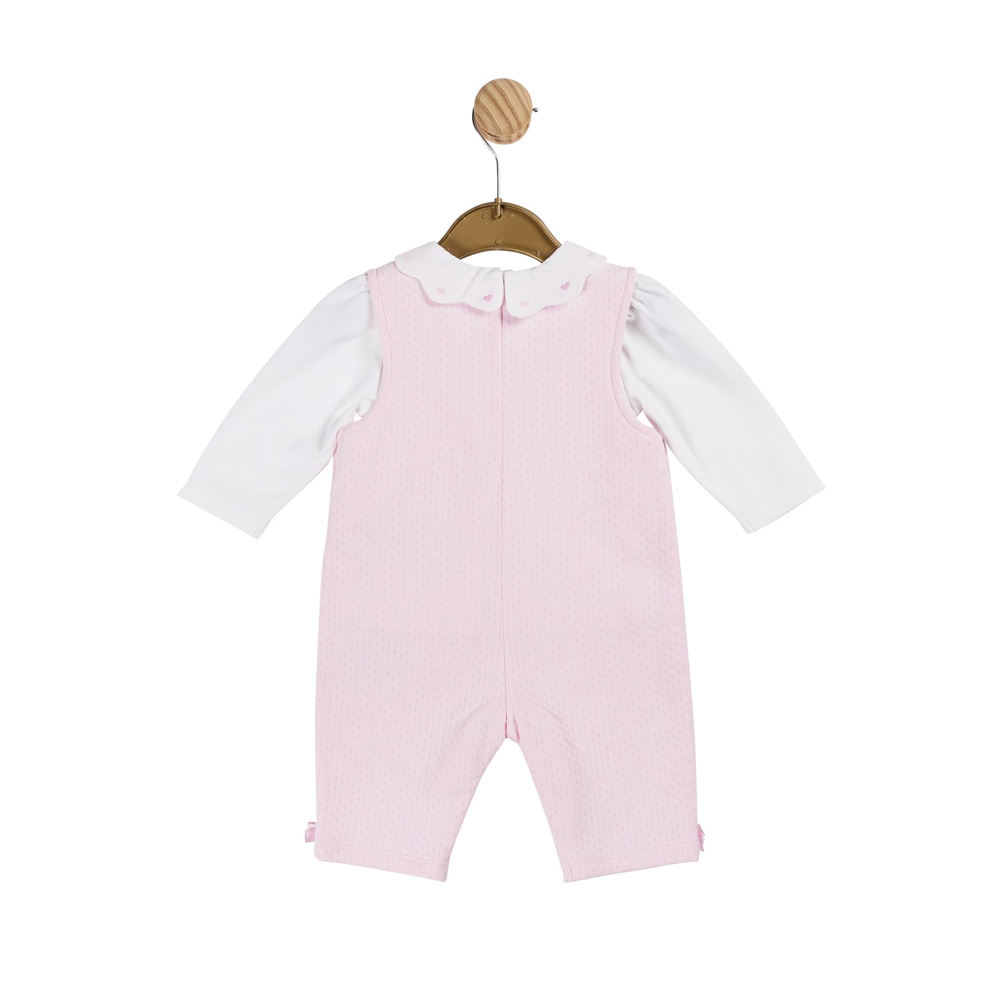 Pink Jersery Jacquard Top and Footless Dungaree