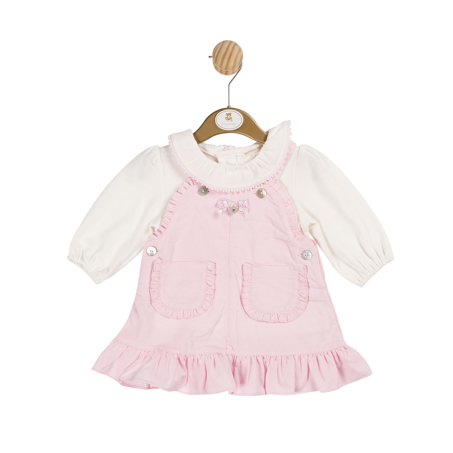 Pink Needlecord Top and Pinafore