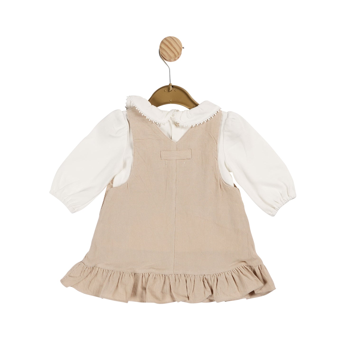 Beige Needlecord Top and Pinafore