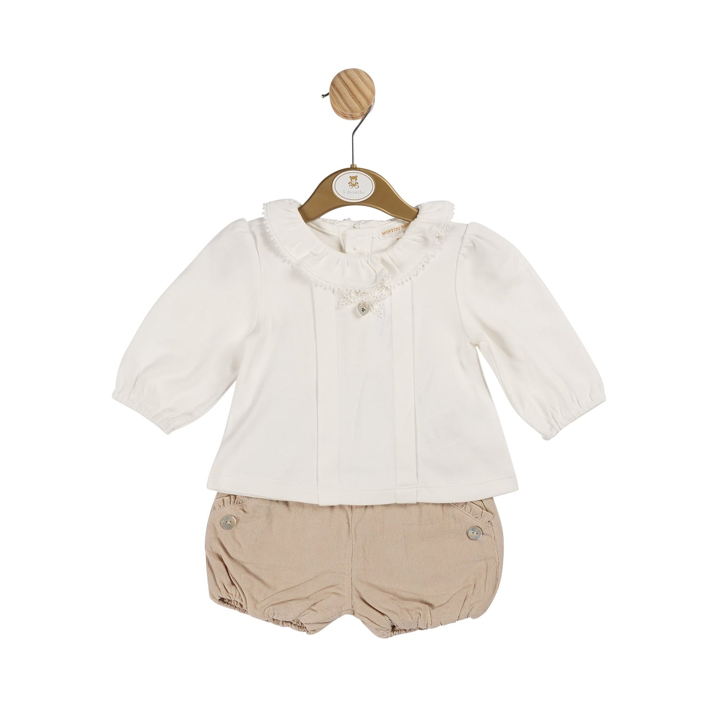 Beige Needlecord Top and Bloomers