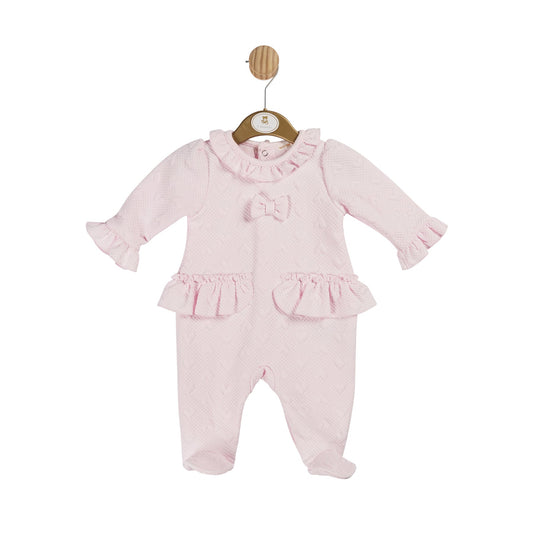 Baby Pink Heart Jacquard Babygrow