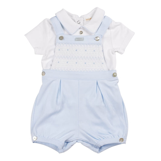 MB6242 | Top & Dungaree-White/Blue-In Stock