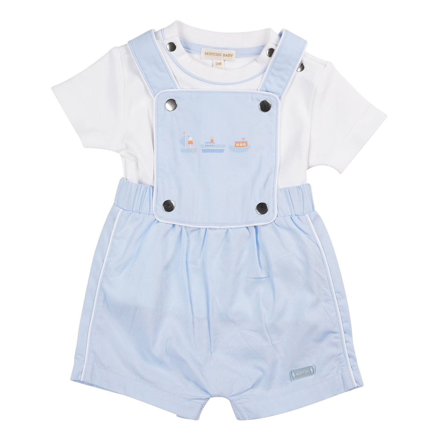 Blue Boat Top & Romper Dungaree