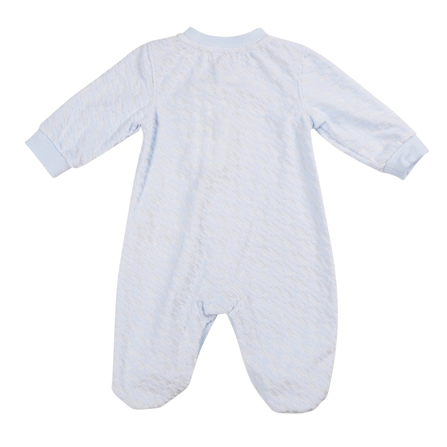 Blue Velour Babygrow