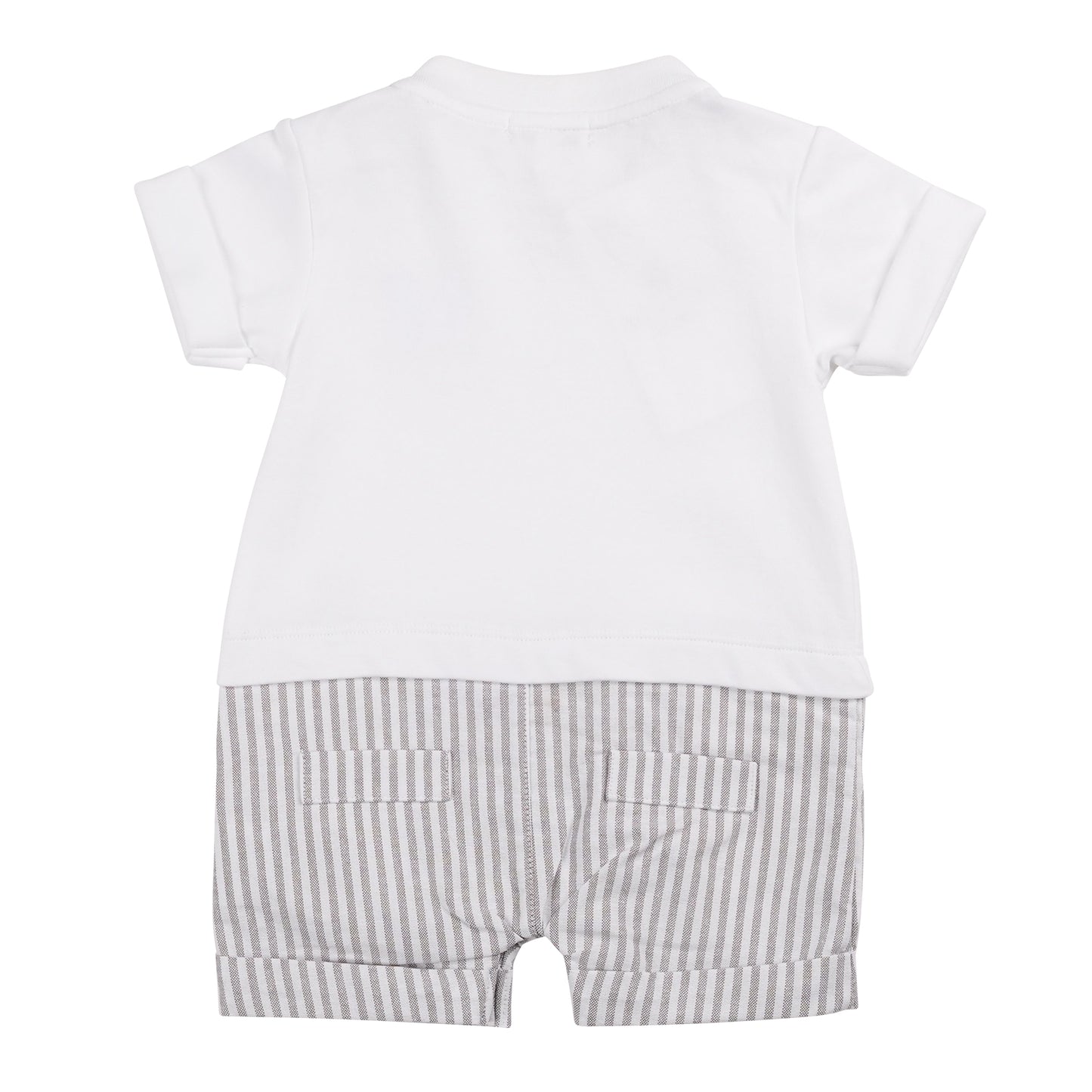 Greige Pinstripe Romper