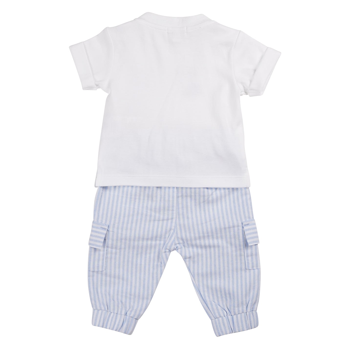 Blue Pinstripe T-Shirt & Cuffed Trouser Set