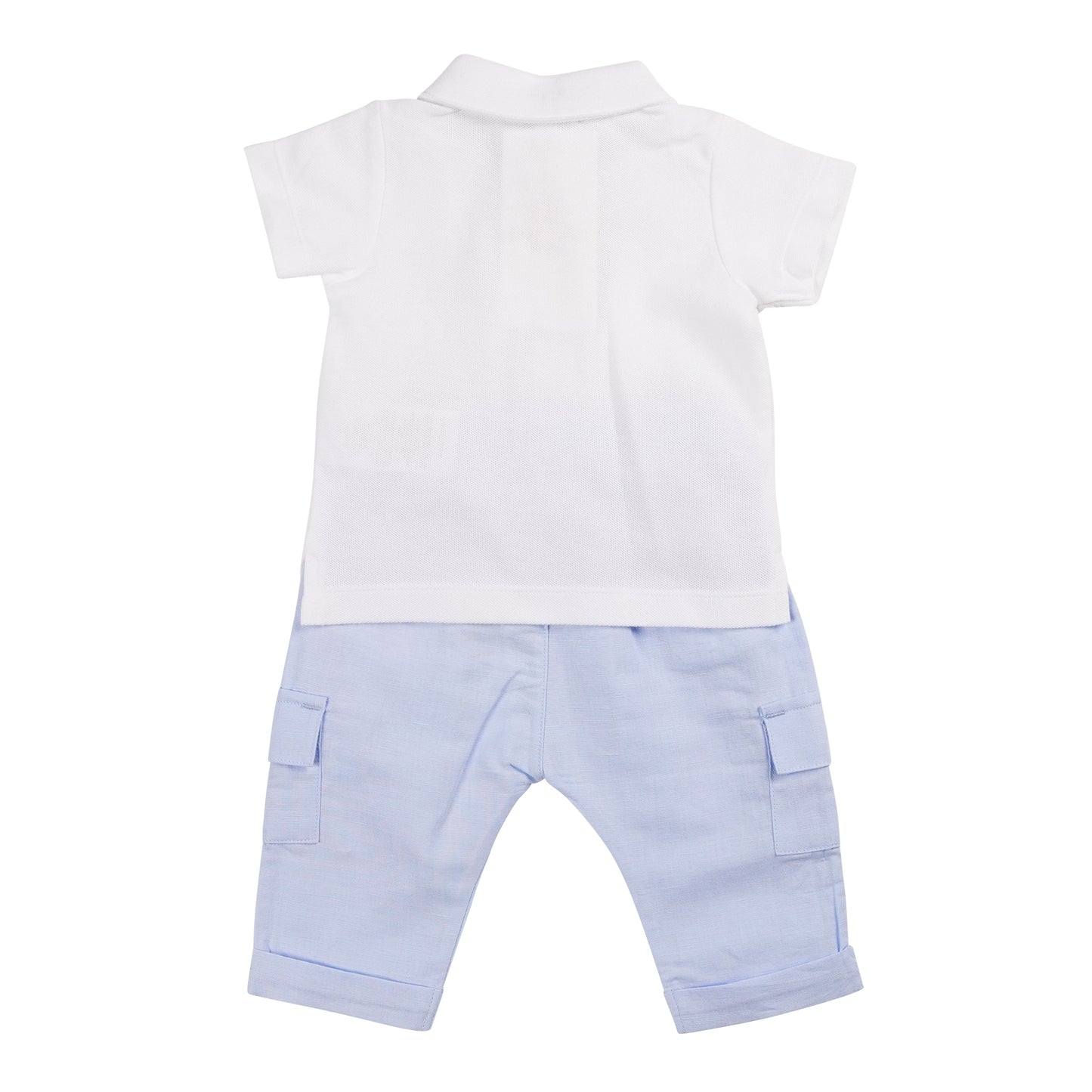 Blue Cargo Polo Top & Trouser Set