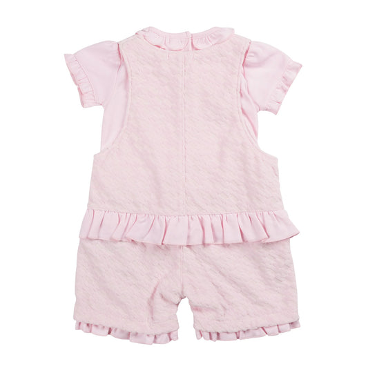 MB6342A | Top & Short Dungaree-Pink-In Stock