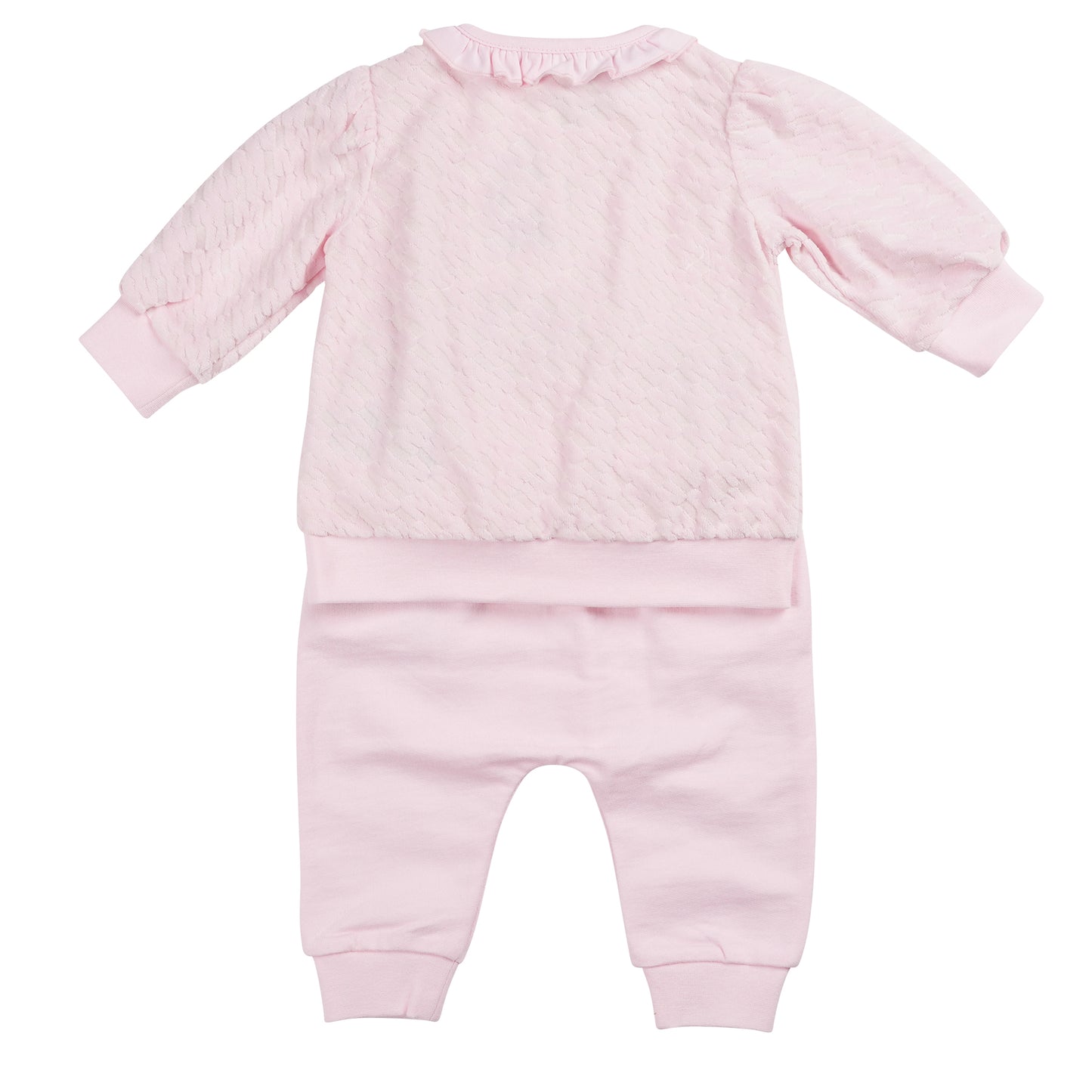 2 Piece Pink Velour Tracksuit Set