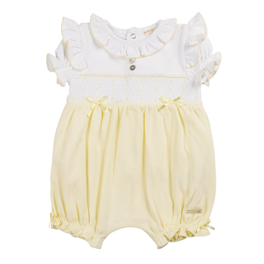 MB6388A | Romper-White/Lemon-Pre Order