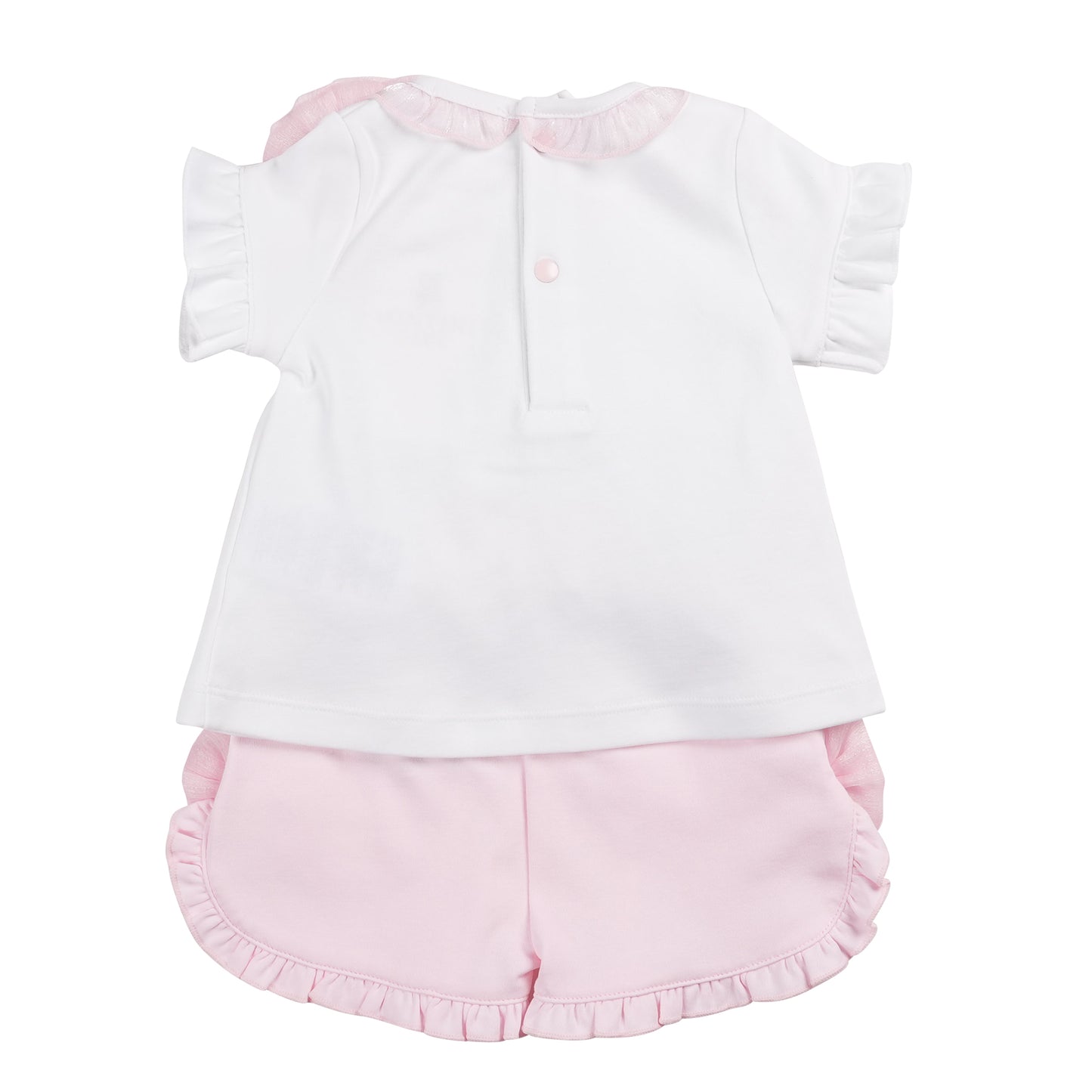 Pink And White Tuille Bow Top and Short