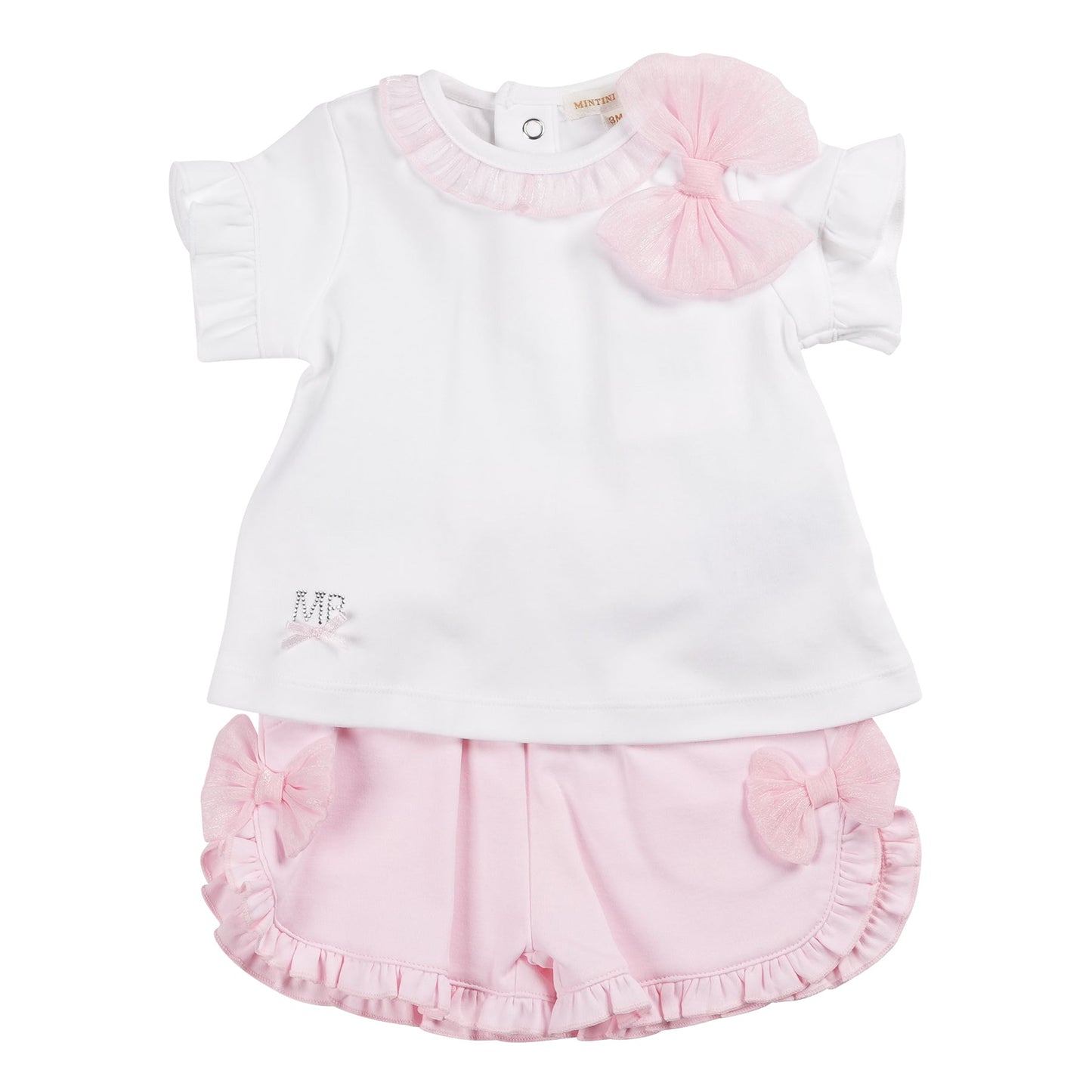 MB6408A | Top & Short-White/Pink-In Stock