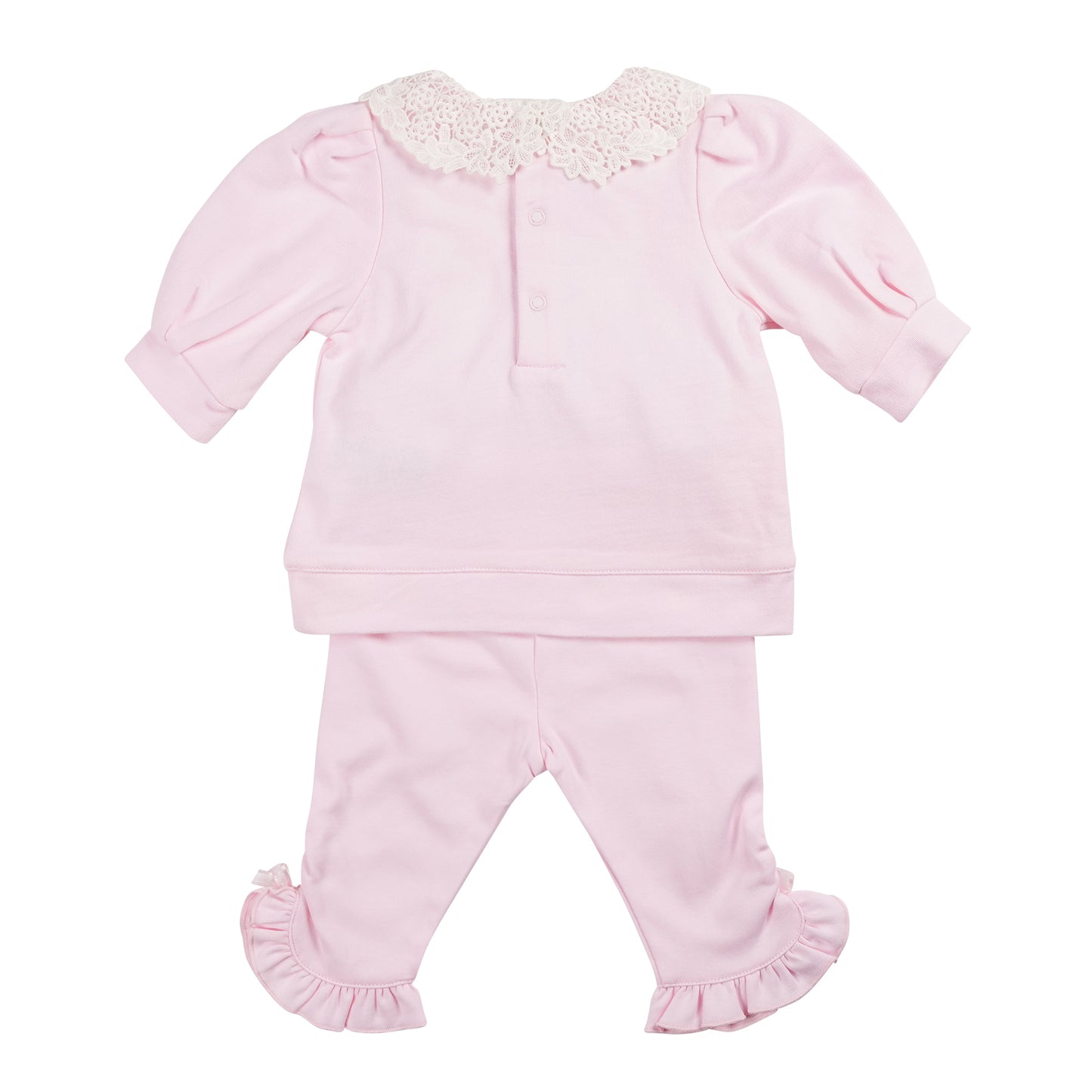 Pink Broderie Collar Tracksuit