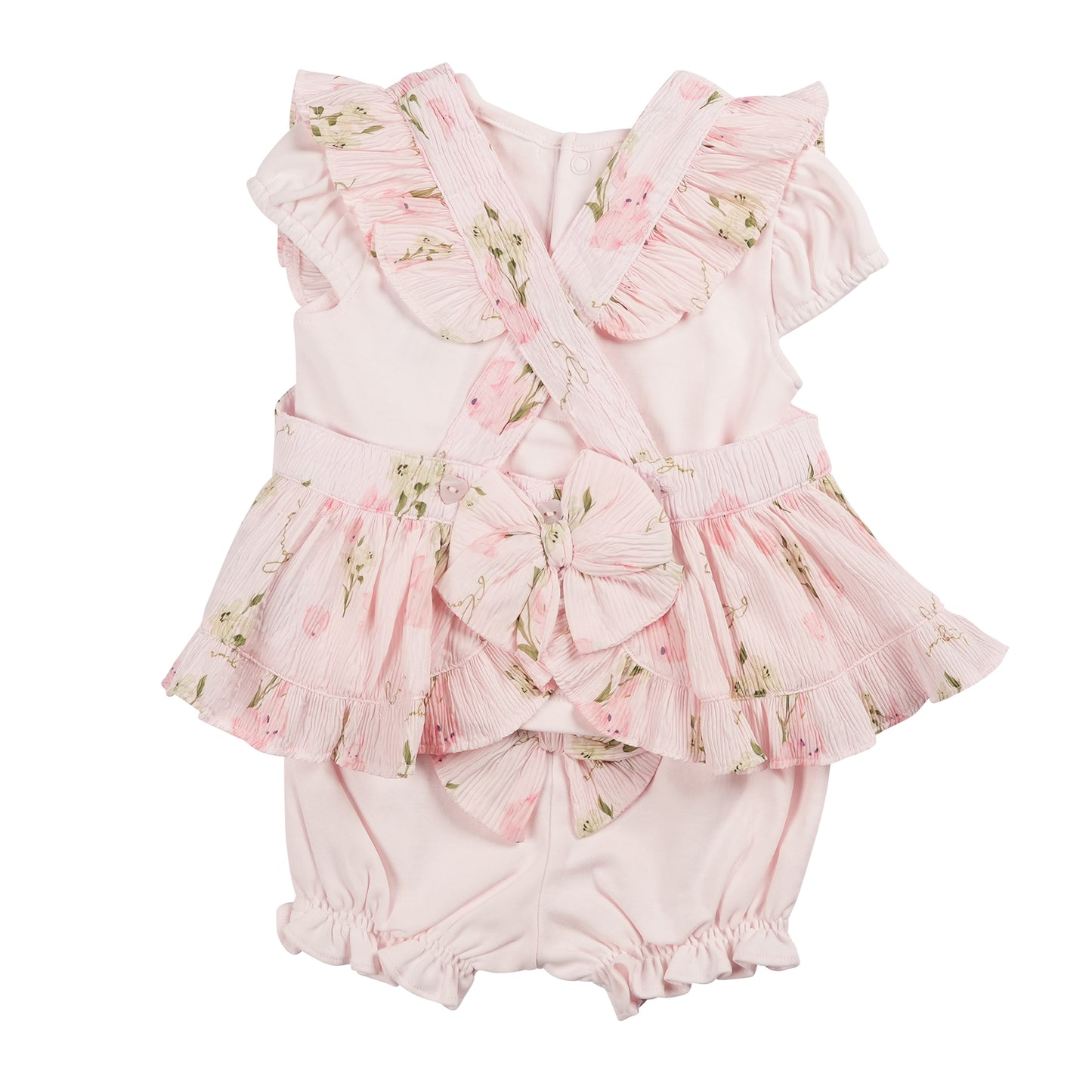 Crinkle Pink Floral Top and Bloomer