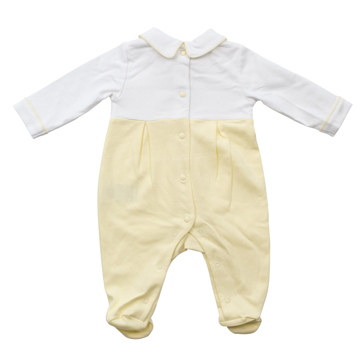 Boys Yellow Smocked Babygrow