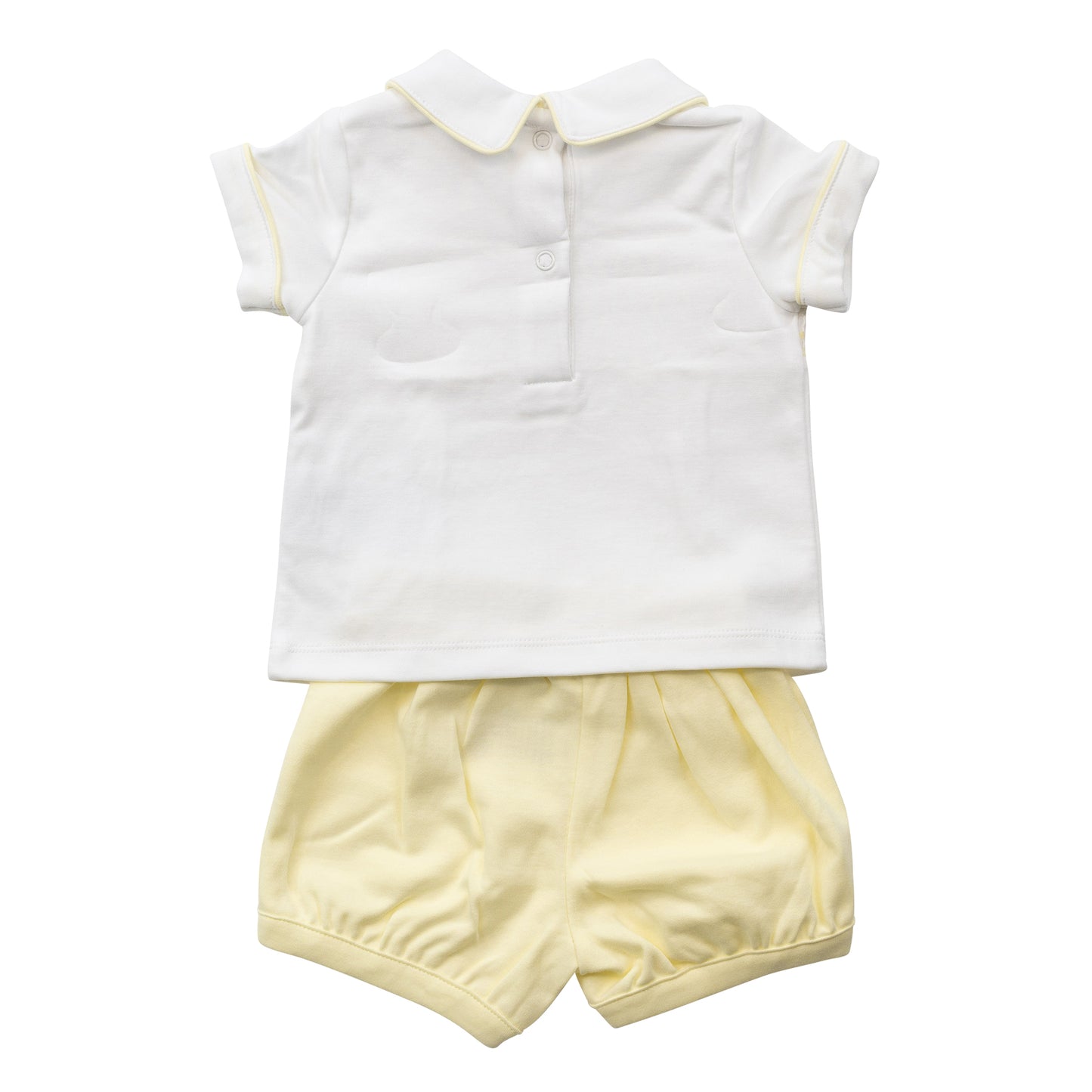 Boys Yellow Smocked Collar Top & Short